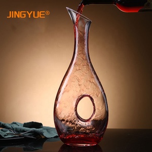 Thủy tinh màu đỏ rượu vang bình U hình dạng rượu vang Aerator 1800ml 60Oz tay thổi chì miễn phí rõ ràng Tinh thể thủy tinh rượu vang Decanter trong món quà - Product Image 4