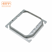 Couvercle carré de 4 pouces pour boîte électrique en acier étiré de 1/2 po, pour 2 appareils, avec anneau anti-terre, pour boîte de jonction, en métal galvanisé