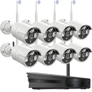 Factory Supply Cctv Video Surveillance Wifi Camera 8 Kanaals 1080P Met Audio Draadloze Beveiliging Camera