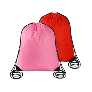 Logo gedruckt Kordel zug Sporttasche Draw String Rucksack Taschen für Frauen Männer Kinder
