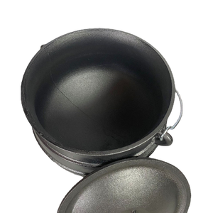 Vente flash : Pot à frire <span class=keywords><strong>en</strong></span> <span class=keywords><strong>fonte</strong></span> pour cuisson au feu de camp, potjie pot de camping avec couvercle, compatible gaz et induction, passe au lave-vaisselle et au four - Product Image 3
