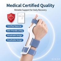 Attelle de pouce médicale TONGYAO, immobilisateur rigide, triple sangle, fermeture auto-agrippante réglable, durable, 35g, respirante pour
