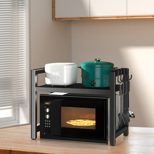 하이 퀄리티 조정 가능한 금속 전자 레인지 랙 조리대 보관 연장 선반 주방 주최자 옷장 공간 사용 - Product Image 3