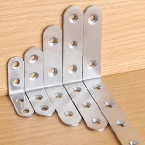 एल-प्रकार पतला स्टेनलेस स्टील कोण कोड 90 डिग्री दाएं कोण तय समर्थन फ्लैट टुकड़ा फर्नीचर हार्डवेयर फिटिंग कनेक्टर - Product Image 4