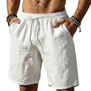 Shorts Bermuda Homme en Lin 100% pour l'été, Taille Haute, Cordon de Serrage, Respirant, Séchage Rapide, Coupe Ample – Vente en Gros OEM - Product Image 3