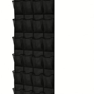 Organizador de Zapatos Colgante Blanco de Diseño Clásico, con Bolsillos de Malla, Estante de Tela con Ganchos Metálicos, Bolsa de Almacenamiento - Product Image 1