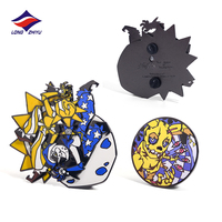 Longzhiyu, 20 Años de Experiencia en Fabricación OEM, Insignias de Aleación de Zinc con Esmalte Suave, Broches Metálicos Personalizados con Relieve 2D