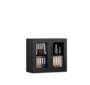 Tủ thép thấp với 2 cửa kính Tủ lưu trữ đơn vị lưu trữ nội thất hiện đại ngăn kéo tập tin - Product Image 1