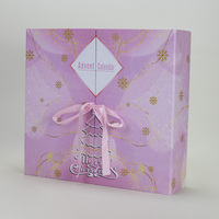 Calendario de Adviento Navideño de Lujo Personalizado, Caja de Regalo de 24 Días para Joyería y Cosméticos, Embalaje de Cartón Reutilizable de Doble Puerta, Venta al Por Mayor OEM