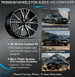 Rines Nuevos Forjados en Negro Brillante Pulido para Audi Q5 Q8 para <span class=keywords><strong>Arteon</strong></span> 19 20 21 Pulgadas 8J 9.5J 10J ET28 30 PCD5x112 - Product Image 6