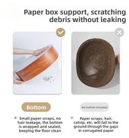 Grande griffoire pour chat à trois niveaux en grain de bois, durable, en carton ondulé, jouet pour chat, maison et arbre pour chat
