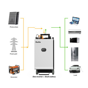 Ruihe Energy Hybrid Inverter ระบบจัดเก็บพลังงานแสงอาทิตย์5KWH 10KWH 15KWH แบตเตอรี่ลิเธียมไอออนการป้องกัน IP65สามารถสื่อสารได้ - Product Image 4
