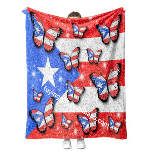 Nouveau Porto Rico Boricua Roberto Clemente Couverture Mexicaine En Gros Personnalisé Polaire Maison Voyage Jeter Couverture - Product Image 5