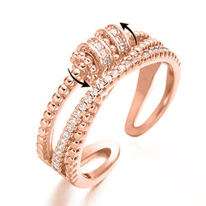 Eleganti Anelli a Forma di Sfera in Cristallo Placcati Oro, Gioielli da Donna per Uso Quotidiano, con Strass Incastonati a Canale T0584 - Product Image 2