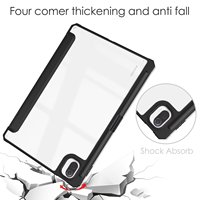Aimant Mince Trifold Acrylique Transparent Stand PU Cuir Tablette Couverture pour Xiaomi Pad 5/5 Pro 11 Pouces