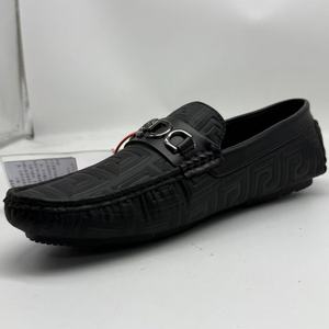 Mocasines clásicos de PU negros para hombre, Suela blanca informales sin cordones con zapatos de vestir, calzado informal de negocios cómodo antiolor - Product Image 4