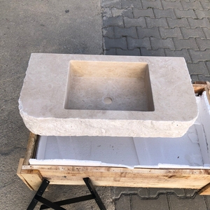 <span class=keywords><strong>Lavabo</strong></span> sur pied Newstar en travertin moderne, vasque en pierre naturelle, forme <span class=keywords><strong>rectangulaire</strong></span> arrondie, <span class=keywords><strong>lavabo</strong></span> rustique pour salle de bain - Product Image 2