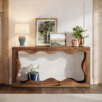 Tables consoles en bois de style farmhouse Tribesigns 44 pouces, table console de luxe avec rangement pour entrée, salon