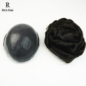 Prótesis Capilar <span class=keywords><strong>para</strong></span> <span class=keywords><strong>Hombres</strong></span> Rich Hair, con Nudos Superfinos, Ondas de Agua, 100% Cabello Humano Remy Indio, Peluca Frontal de Encaje, Reemplazo de Tupé - Product Image 5