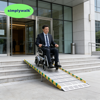 Simplywalk Rampe Enroulable 500kg 2250mm Surface Anodisée Rampe d'Accès pour Escaliers Fournisseur de Rampes à Long Terme Certifié MDR CE