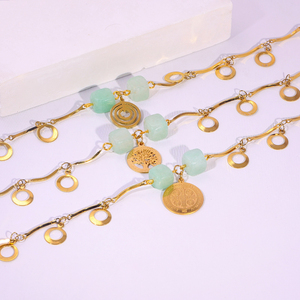 Verano nuevo 18K PVD oro corazón estrella colgante <span class=keywords><strong>pulsera</strong></span> Animal patrón Océano Azul Zirconia imitación perla flor encantos para mujeres - Product Image 4