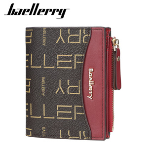 กระเป๋าสตางค์สั้นผู้หญิง Baellerry หนัง PU พิมพ์ลายตัวอักษร กระเป๋าใส่เหรียญอเนกประสงค์พร้อมซิป ใช้ได้ทุกวัน - Product Image 1
