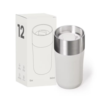 Nouvelle conception à bouton-poussoir Hong Ling, tasse isotherme sous vide en acier inoxydable de 12 oz avec logo personnalisé