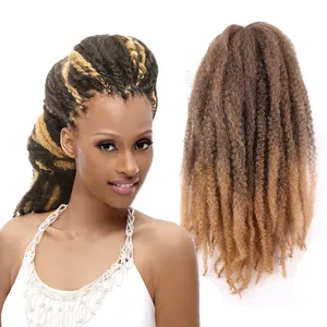 Nina Kanekalon Ombre Soft Curly Crochet Hair Bulk Synthetic Hair Extensions For Braids Cuban Twist Afro Kinky Marley Braid Hair