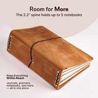 Couverture de carnet de voyage en cuir véritable A5 - Organiseur de journal rechargeable avec porte-stylo
