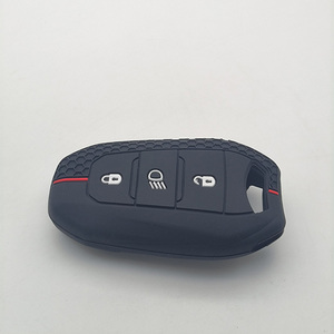 Porte-clés porte-clés en Silicone porte-clés couverture de clé pour Peugeot 207 208 3008 206 308 508 2008 407 5008 301 pour Citroen <span class=keywords><strong>C3</strong></span> C4 C5 Berlingo - Product Image 2