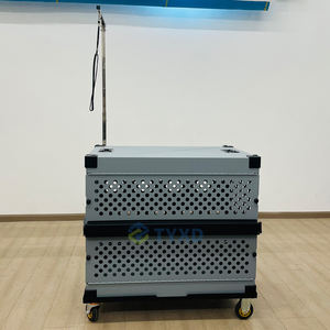 Gabbia Pieghevole per Cani in Alluminio / Box Pieghevole per Cani in Alluminio Trasportino Richiudibile con Ruote e Braccio per Toelettatura - Product Image 4