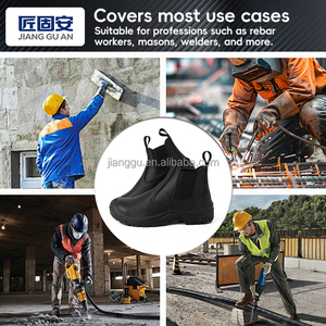 Рабочие защитные ботинки со стальным носком, защита от ударов и проколов, из кожи личи, с сетчатым верхом, подошва из полиуретана, для промышленных работ и защиты труда - Product Image 3