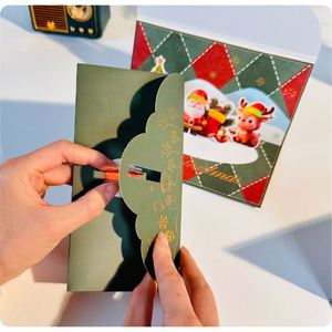 3D Pop-Up Custom Wholesale OEM Christmas Red <b>Envelope</b> Greeting Card New Year's <b>Gift</b> Blessing Present Good Wishes - Product Image 2