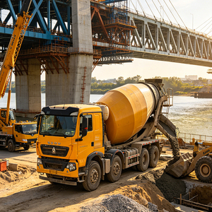 Camion malaxeur à béton prêt à l'emploi avec pneus 1200R20/1200R22.5 et frein à tambour pour la construction de barrages - Product Image 6