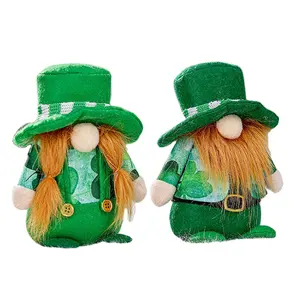 St. Patrick's Day Cute Doll Creative Faceless Doll Accessoires de décoration de fête de Pâques Jouets en peluche irlandais personnalisés