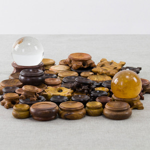 Esferas <span class=keywords><strong>huevos</strong></span> pastoral soporte de exhibición decorativo pedestal base madera bola de cristal soporte de exhibición artesanía decoración del hogar - Product Image 5