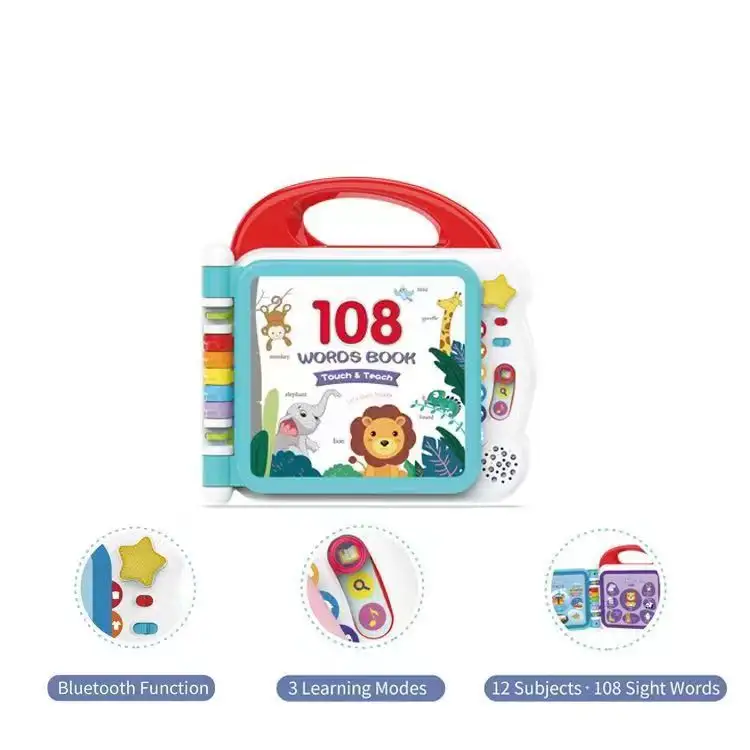 Libro di apprendimento 108 parole libro animali Baby bambini libri sonori giocattolo educativo giocattolo di apprendimento