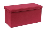 Chaise pouf pliable en lin Bailey pour rangement de chaussures pour meubles de salon/chambre à coucher