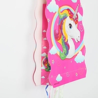 UNK Custom Einhorn Thema Pinatas Fiestas Kinder Geburtstag Requisiten Mädchen Party Favor Faltbare Pull String Einweg papier Pinata