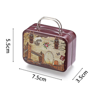 1 pièce : Adorable boîte à bijoux, sac à main de poupée, mini-valise en métal tendance, coffre miniature pour poupées, décoration de maison de poupée
