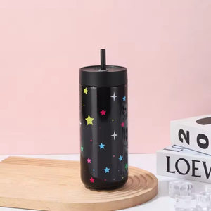 Milk <b>Cup</b>, Cute Ice <b>Cup</b>, 316 Stainless Steel Thermos <b>Cup</b>, <b>Large</b> Capacity Straw <b>Cup</b>, Accompanying Water <b>Cup</b> - Product Image 3