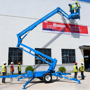 10m-45m Aerial Work Platform <b>Towable</b> Articulated Boom Lift With Diesel Electric Battery Power for Sale Man - Product Image 3