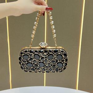 Sac élégant à porter sous le bras, sacs de soirée de luxe ornés de diamants, sacs à bandoulière pour femmes avec chaîne, sacs à main tendance pour mariage et soirée, sacs fourre-tout pour femmes - Product Image 3