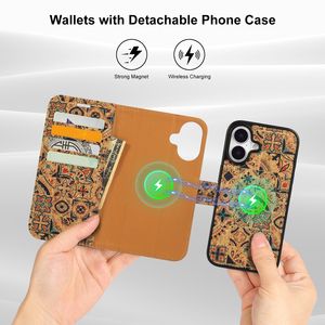 Liège détachable magnétique sans fil charge antichoc étui de <span class=keywords><strong>téléphone</strong></span> portefeuille avec support étuis de <span class=keywords><strong>téléphone</strong></span> portable pour iphone 17 Pro Max étui - Product Image 4