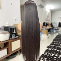 Cheveux humains, droite 13x6 Hd perruque frontale suisse dentelle Tuopee peau mince cheveux longs Transparent Long chinois 360 dentelle pré-plumée