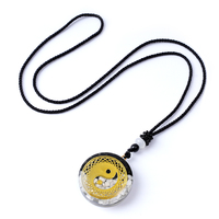 Collier Bagua en résine, obsidienne howlite blanche naturelle, pierre concassée, incrustation époxy, pendentif Tai Chi, ornement artisanal Feng Shui, cadeau