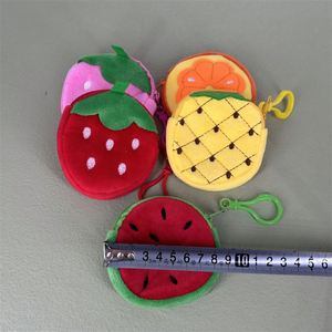 Custom Logo <b>Cute</b> Watermelon Fruit Credit Card Creative Plush Coin <b>Purse</b> Children Mini Earphone Small Keychain Lipstick China - Product Image 3