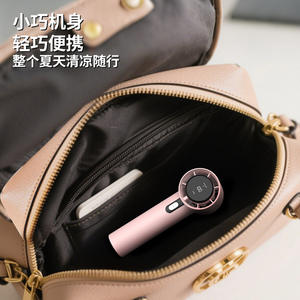 พัดลมพกพาไร้ใบพัดขนาดเล็กพร้อมจอแสดงผลดิจิตอล มอเตอร์ไร้แปรงถ่าน ชาร์จไฟได้ ใช้ได้ทั้งแบบมือถือและตั้งโต๊ะ สำหรับใช้ในบ้าน สำนักงาน และกลางแจ้ง - Product Image 3