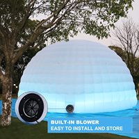 Tente d'événement gonflable luxueuse, tente dôme gonflable pour fête, location de tentes gonflables blanches avec éclairage