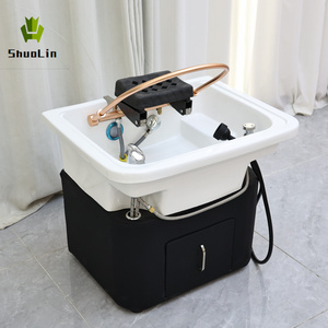 Système de lavage de tête tout-en-un traditionnel en acrylique pour salon de beauté, portable, pour salon de coiffure, avec connexion de tuyau d'eau - Product Image 3
